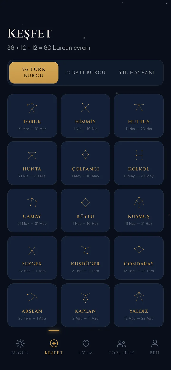 Yıldız Otağı keşfet ekranı